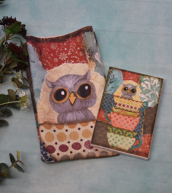 'Owl Teacup 1' - Tea Towel - Image 3