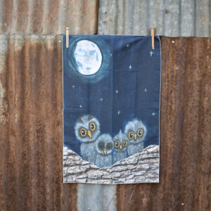 'Moon Owls' - Tea Towel