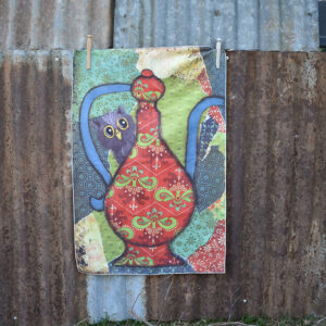'Teapot Owls 1' - Tea Towel
