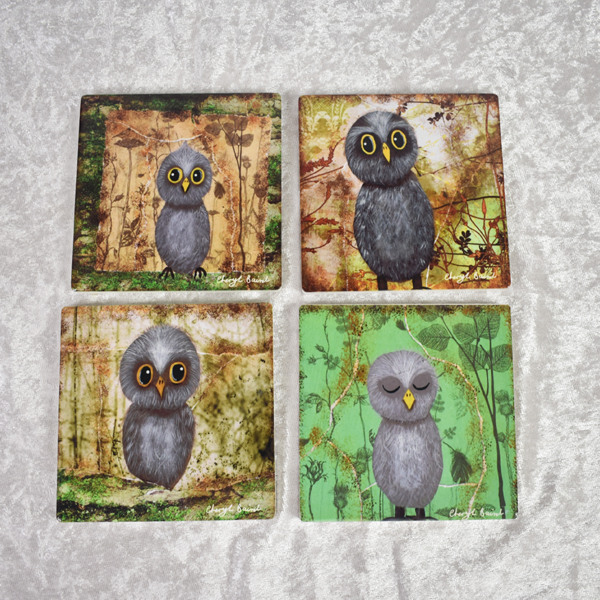 'The Four Owls' Coaster Pack