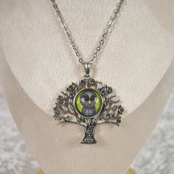 Crystal Owl Tree Necklace - Image 2