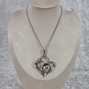 Double Diamonte Heart Necklace