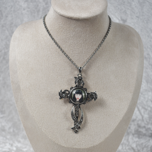 Gothic Diamonte Cross Necklace