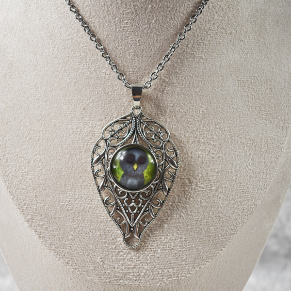 Large Filigree Leaf Necklace - Image 2