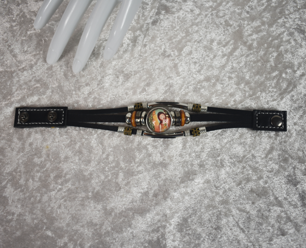 Leather Wooden Bead Bracelet - Image 2