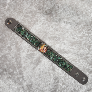 Suede Crystal Bracelets - Grey Green Crystals